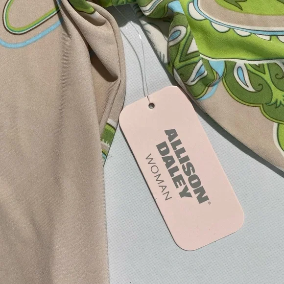 NEW Plus Size 1X Allison Daley Embellish Paisley 3/4 Sleeve Crisscross Top $69 - Picture 5 of 11